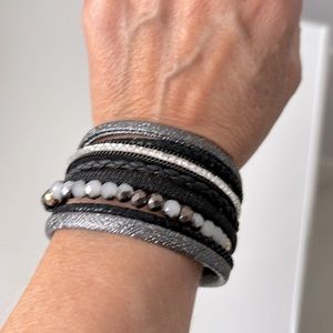 Multi Strand Faux leather Bracelet NWOT
